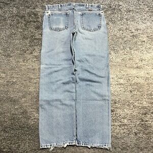 Rustler Jeans Mens 36x32 Blue Distressed Thrashed Workwear Utility Vintage Y2K